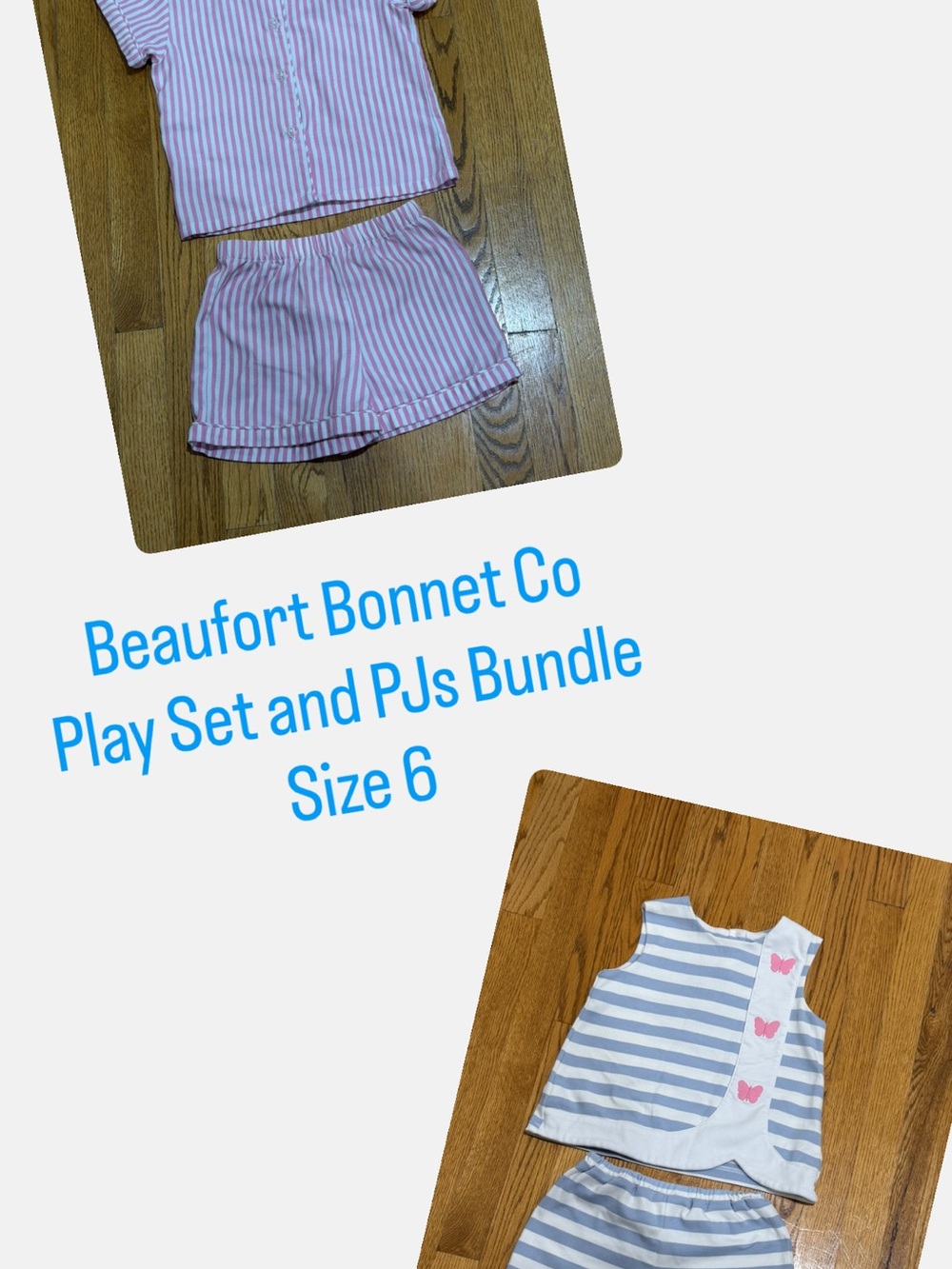 The Beaufort Bonnet Co Girls Size 6 Bundle Striped PJs and Butterfly Play Set